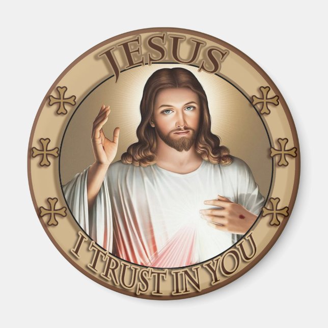 Divine Mercy Jesus I Trust In You Devotional Image Magnet (Front)