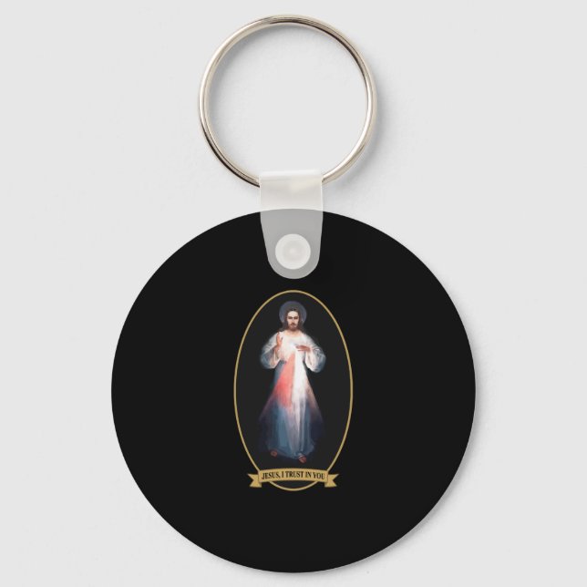 Divine Mercy, Jesus I Trust in You Key Ring (Front)