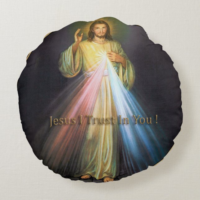 DIVINE MERCY JESUS I TRUST IN YOU ROUND CUSHION (Back)