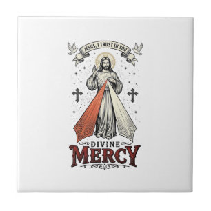 Divine Mercy Jesus I Trust in You Vintage Shirt De Ceramic Tile