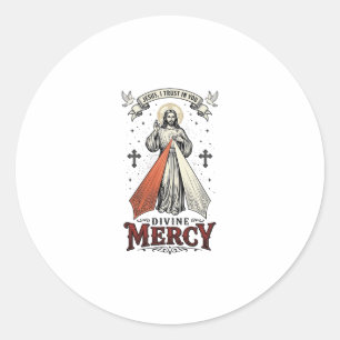 Divine Mercy Jesus I Trust in You Vintage Shirt De Classic Round Sticker