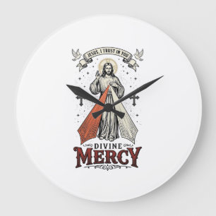 Divine Mercy Jesus I Trust in You Vintage Shirt De Large Clock