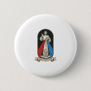 Divine Mercy Jesus Vintage 6 Cm Round Badge