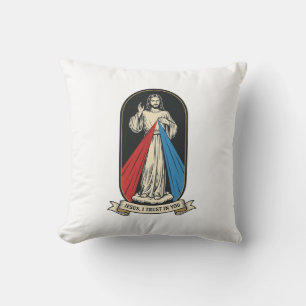 Divine Mercy Jesus Vintage Cushion