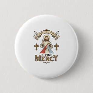 Divine Mercy Jesus Vintage Engraving Religious Shi 6 Cm Round Badge
