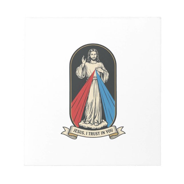 Divine Mercy Jesus Vintage Notepad (Front)