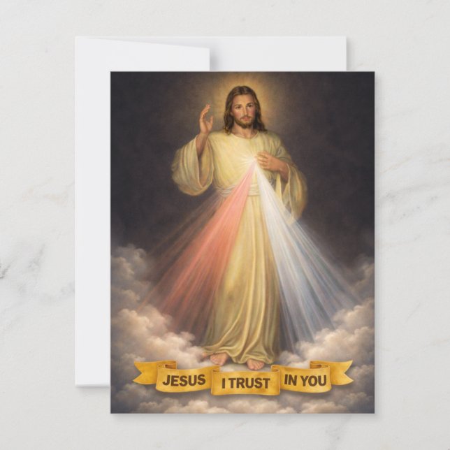 Divine Mercy of Jesus Chaplet Prayer Religious Card (Front)