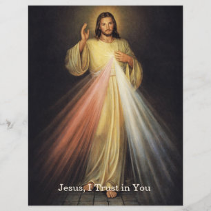 Divine Mercy of Jesus Chaplet Prayer Religious Custom Letterhead
