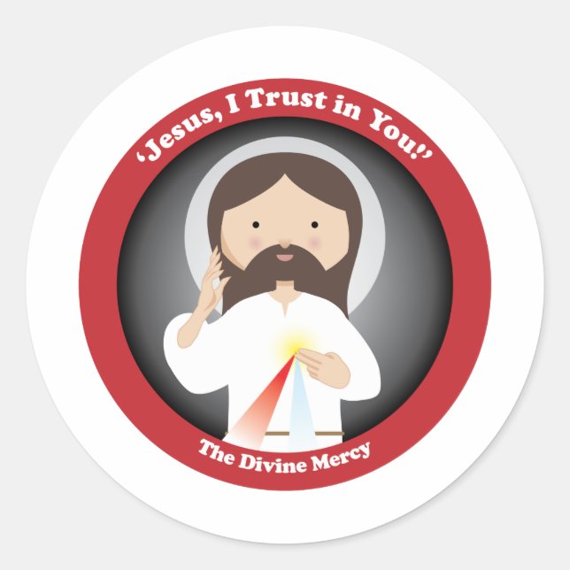 Divine Mercy of Jesus Classic Round Sticker (Front)