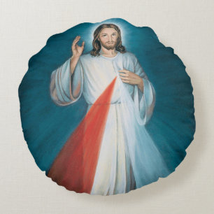 divine mercy round cushion