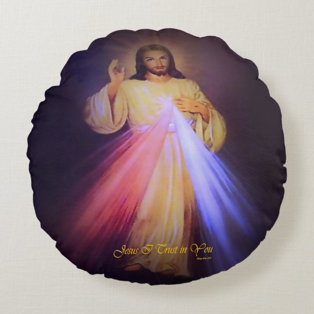 Divine Mercy Round Cushion (Front)