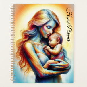 Divine mother and child radiant glowing scene planner