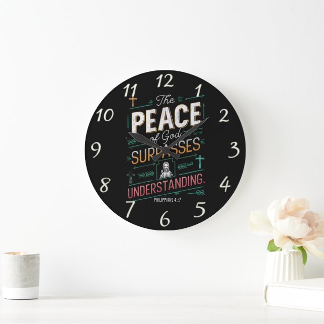 Divine Peace Graphic Tee Large Clock (Home)