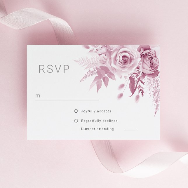 Divine Pink Rose Wedding  RSVP Card (Creator Uploaded)