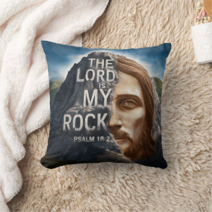 Divine Portrait: The Lord Is My Rock Cushion