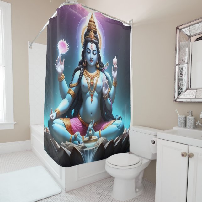 Divine Presence: Ganesh Shower Curtain Design (In Situ)