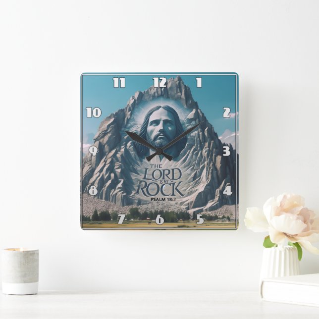 Divine Presence on Majestic Peak Square Wall Clock (Home)