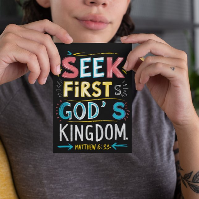 Divine Quest: Seek First Gods Kingdom Postcard (Creator Uploaded)