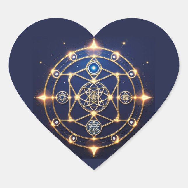 Divine Radiance – 5: Illuminated Universal Energy Heart Sticker (Front)