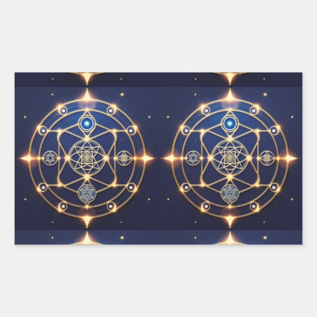 Divine Radiance – 5: Illuminated Universal Energy Rectangular Sticker (Front)