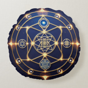 Divine Radiance – 5: Illuminated Universal Energy Round Cushion