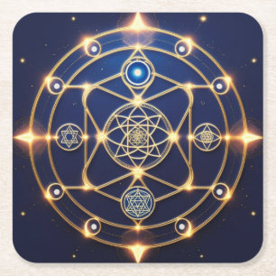Divine Radiance – 5: Illuminated Universal Energy Square Paper Coaster