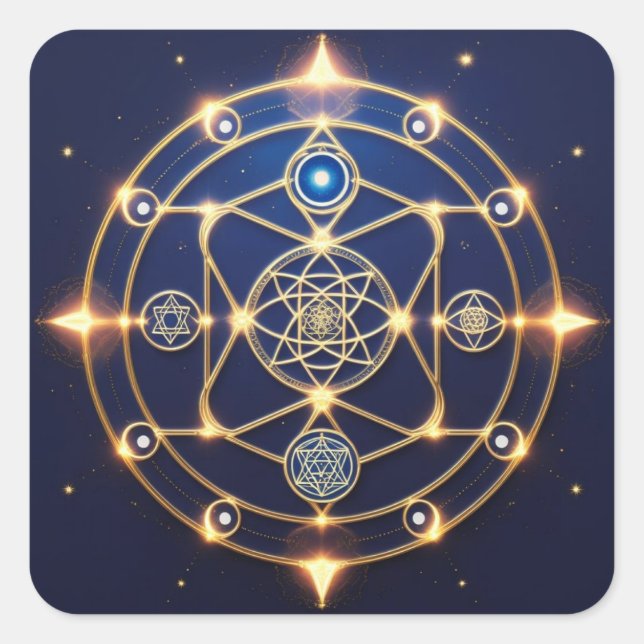 Divine Radiance – 5: Illuminated Universal Energy Square Sticker (Front)
