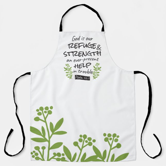 Divine Refuge - Psalm 46:1 for Spiritual Comfort a Apron (Front)
