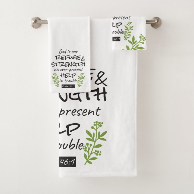 Divine Refuge - Psalm 46:1 for Spiritual Comfort a Bath Towel Set (Insitu)