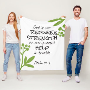 Divine Refuge - Psalm 46:1 for Spiritual Comfort a Fleece Blanket