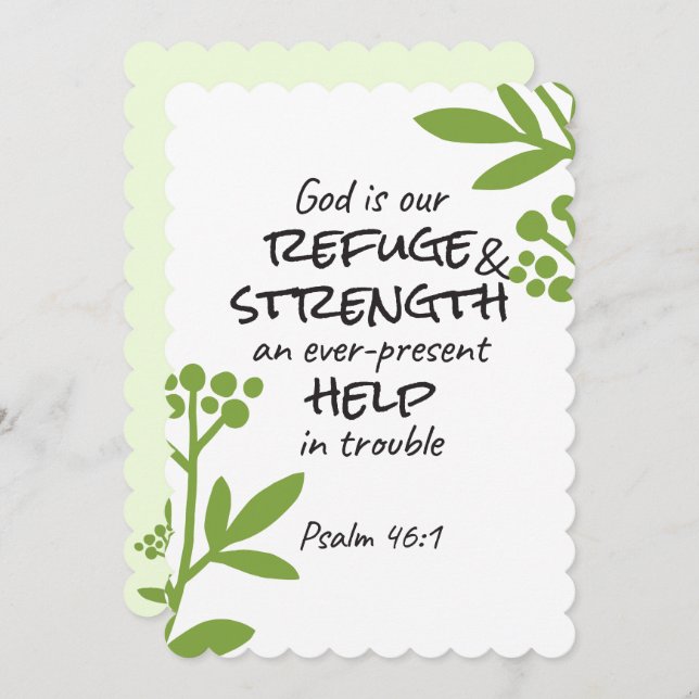 Divine Refuge - Psalm 46:1 for Spiritual Comfort a Holiday Card (Front/Back)