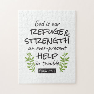 Divine Refuge - Psalm 46:1 for Spiritual Comfort a Jigsaw Puzzle
