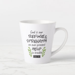 Divine Refuge - Psalm 46:1 for Spiritual Comfort a Latte Mug