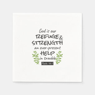 Divine Refuge - Psalm 46:1 for Spiritual Comfort a Napkin
