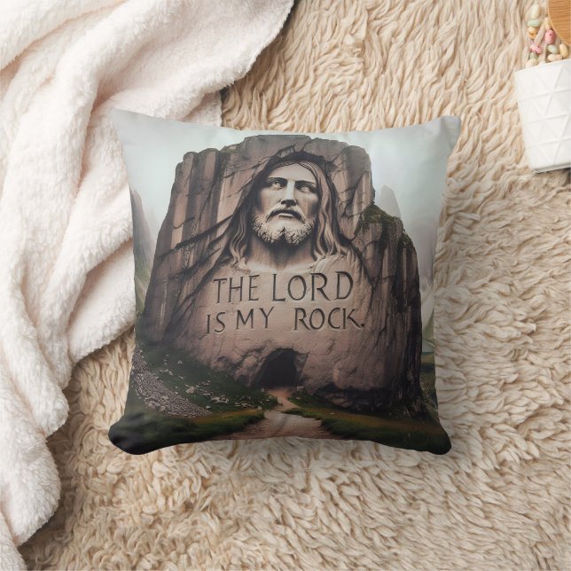 Divine Rock: Jesus Engraved The Lord Is My Rock Cushion (Blanket)