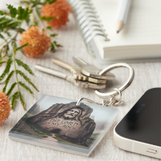 Divine Rock: Jesus Engraved The Lord Is My Rock Key Ring