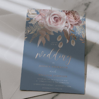 Divine Rose Gold Blush & Blue Floral Wedding