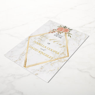 Divine Rose Gold Blush Floral I Wedding Invitation