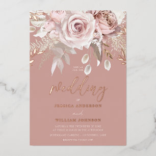Divine Rose Gold Dusty Rose Floral Wedding