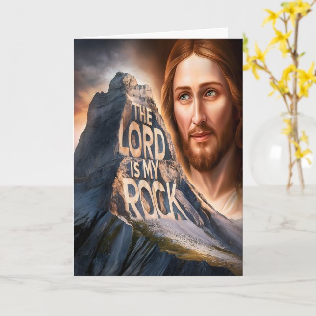 Divine Saviour: The Lord Is My Rock Card (Yellow Flower)