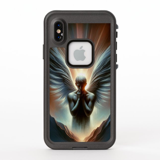Divine Serenity: Angel in Canyon Landscape LifeProof iPhone Case (Back)