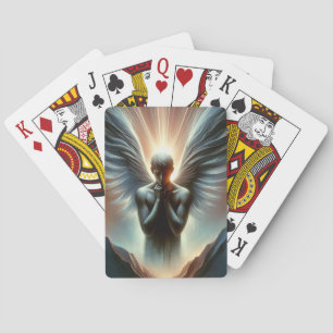 Divine Serenity: Angel in Canyon Landscape Playing Cards