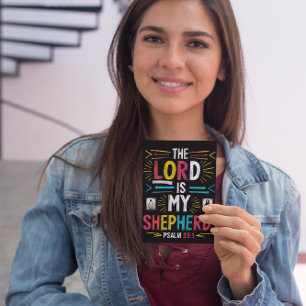Divine Shepherd: Bible Verse Art Postcard