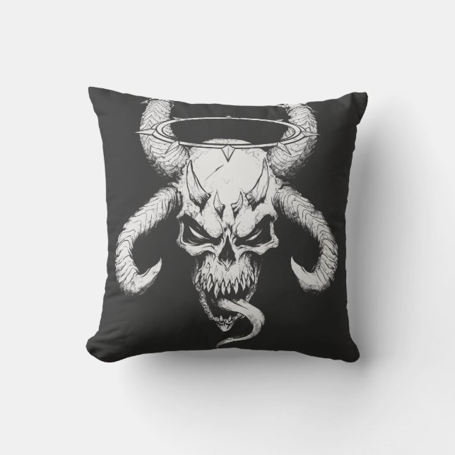 Divine Skull of Death Black Cushion (Front)