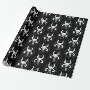 Divine Skull of Death Black Wrapping Paper