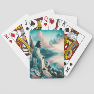 Divine Solitude at Sunset Playing Cards