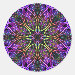 Divine Spark Kaleidoscope Mandala Classic Round Sticker