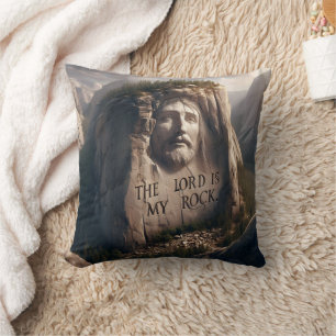 Divine Statue: The Lord Is My Rock Cushion