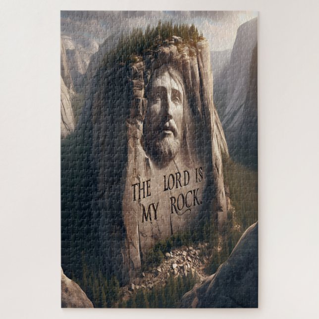 Divine Statue: The Lord Is My Rock Jigsaw Puzzle (Vertical)