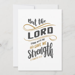 Divine Strength - 2 Timothy 4:17 Christian Design Thank You Card